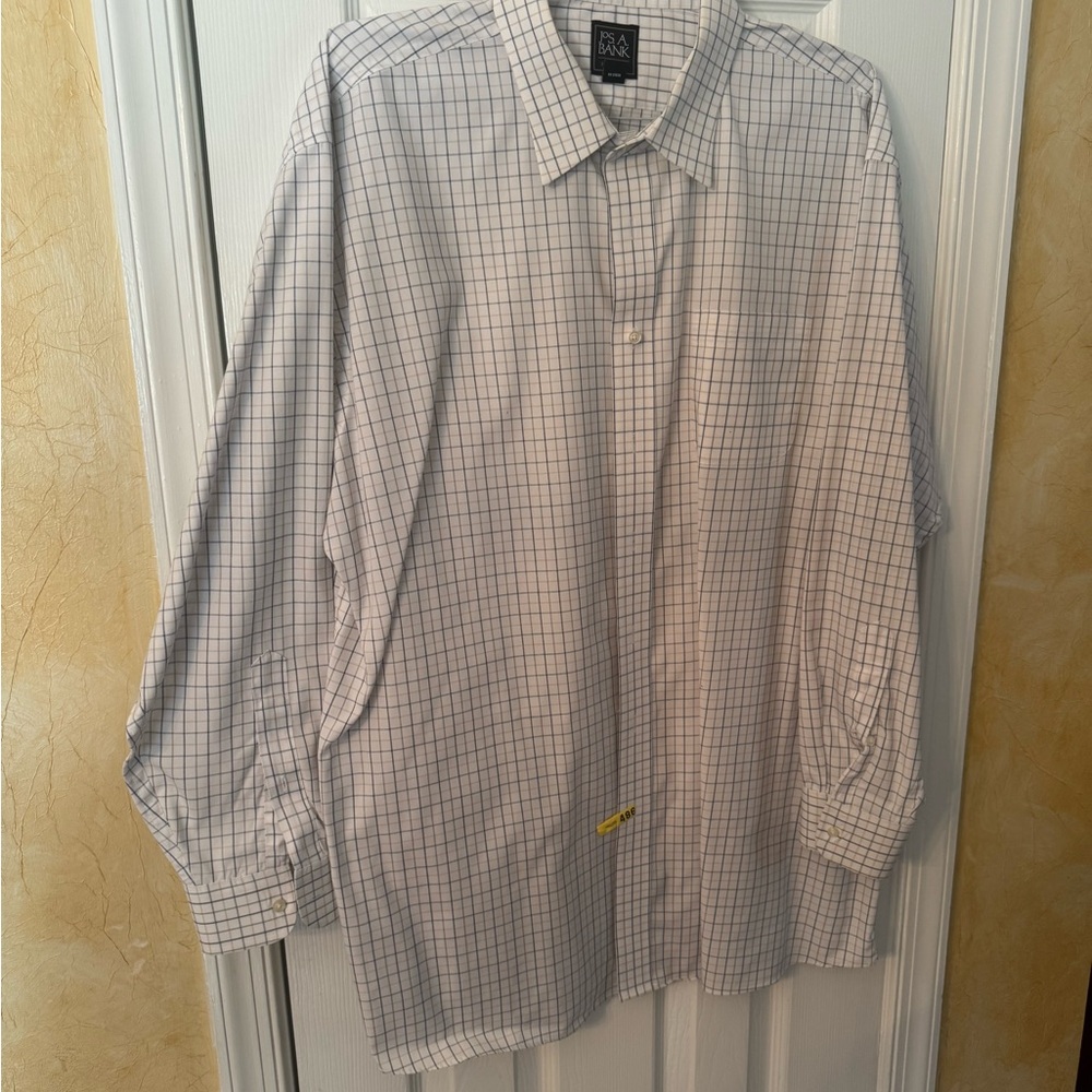 Jos. A. Bank White and Blue Dress Shirt Classic Fit